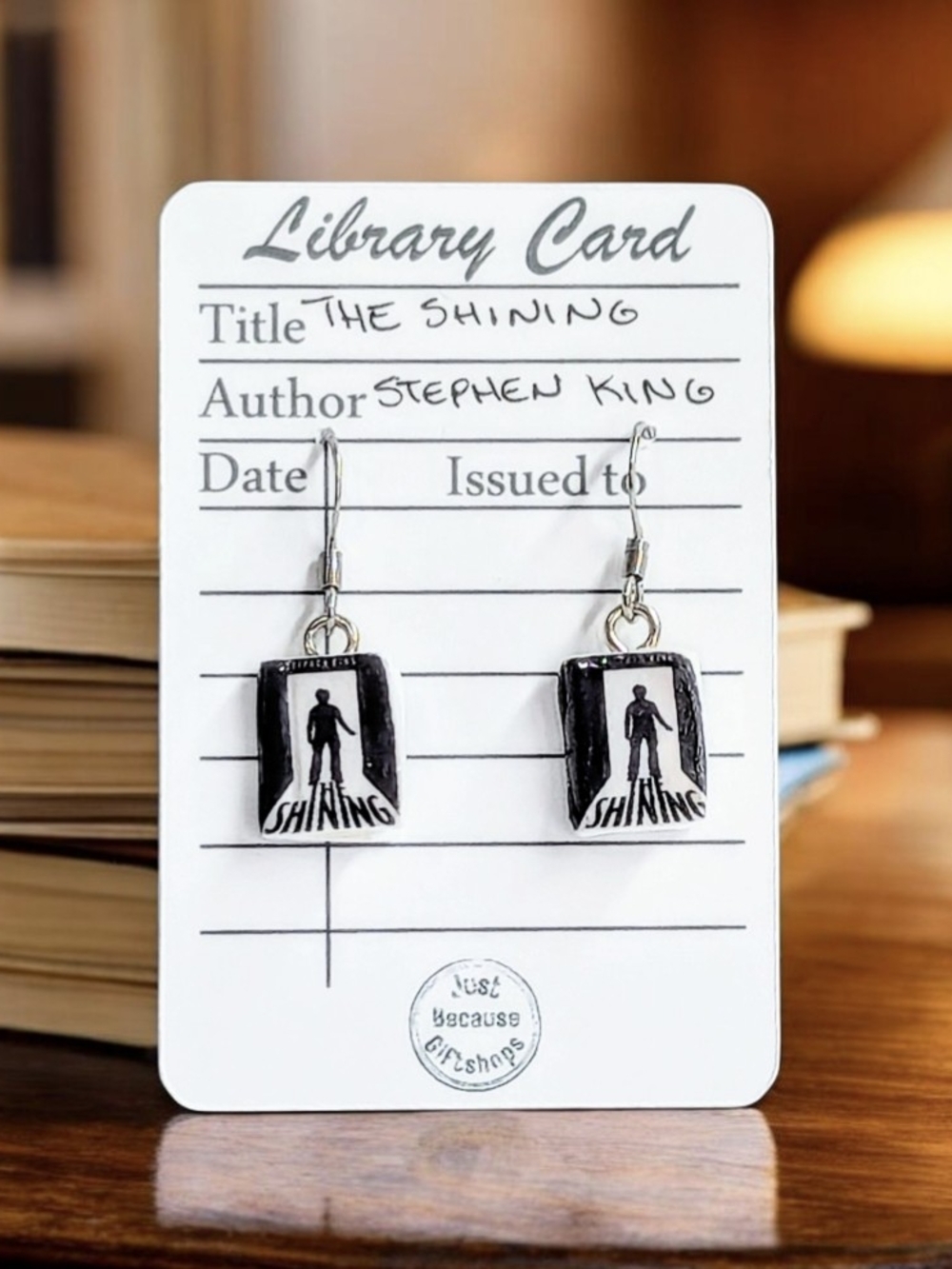 The Shining Library Card Earrings - Black & White